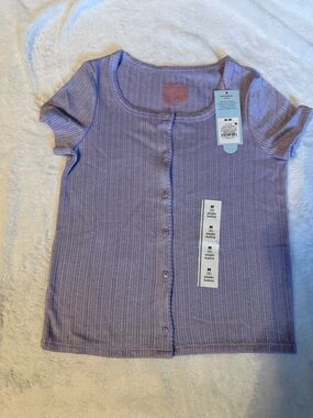 Cat & Jack light gray knit top with orange logo